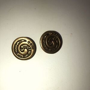 Chico’s Bronze Clip on Tribal Abstract Earrings